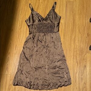 BCBGMaxAzria Chocolate Brown silk Dress. Bubble hem.  size 6